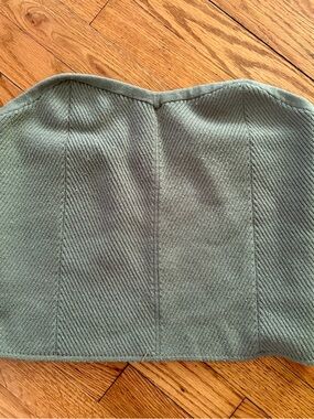 Aerie Strapless Tube Top Army Green Minimalist Stretch Bustier Top XL
